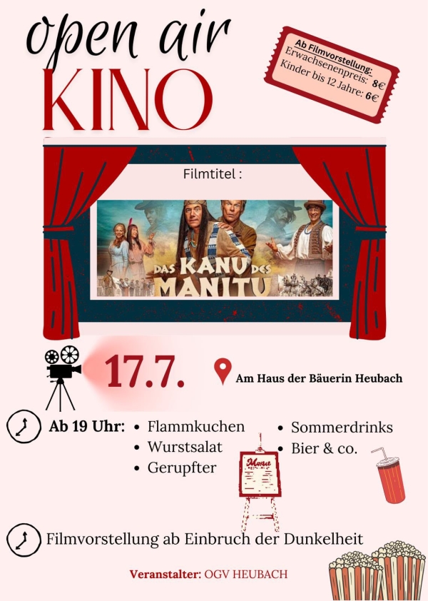 Einladung zum Open-Air-Kino in Heubach